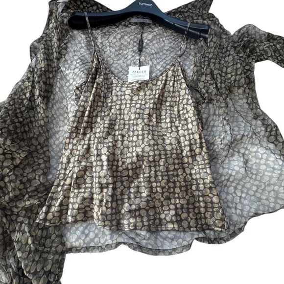 Jaeger Silk Sheer Women's Blouse with matching cami - New - Picture 3 of 8